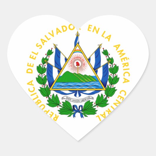 El Salvador - emblem/flag/coat of arms/symbol Hart Sticker (Voorkant)