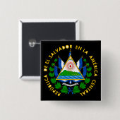 el salvador emblem vierkante button 5,1 cm (Voorkant /achterkant)