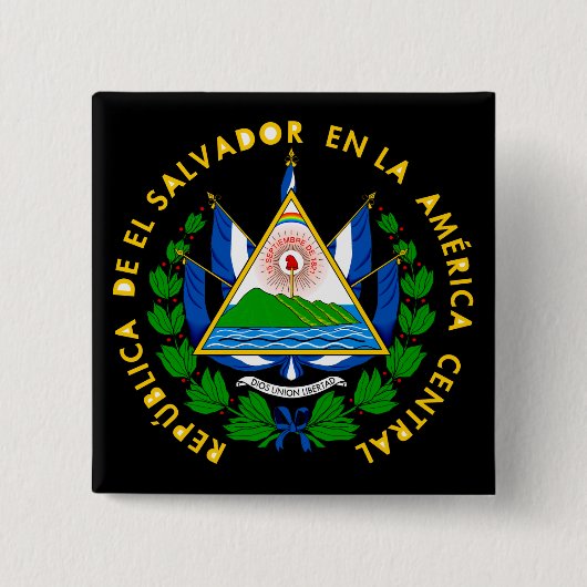 el salvador emblem vierkante button 5,1 cm (Voorkant)