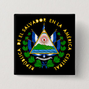 el salvador emblem vierkante button 5,1 cm