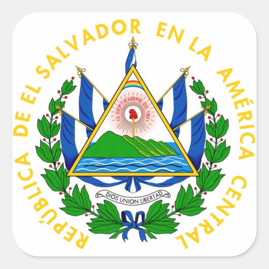 el salvador emblem vierkante sticker (Voorkant)