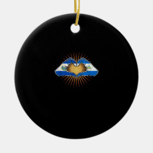 El Salvador en Nicaragua hart handen Keramisch Ornament