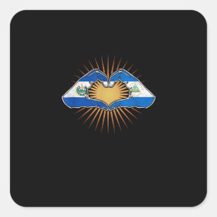 El Salvador en Nicaragua hart handen Vierkante Sticker
