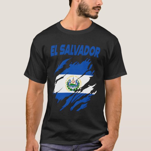 El Salvador Fans Vlag T-shirt (Voorkant)