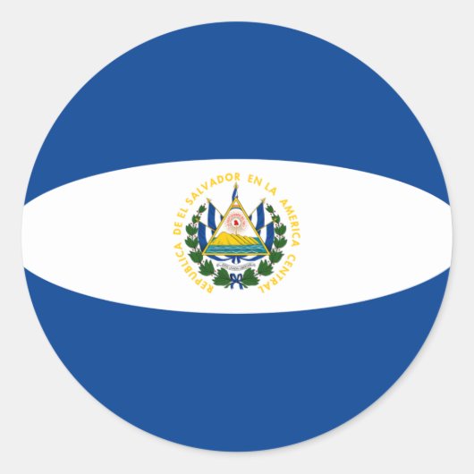 El Salvador Fisheye Vlag Sticker (Voorkant)