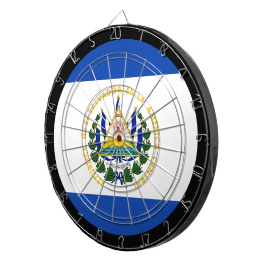 El Salvador Flag Dartboard en El Salvador-game Dartbord (Voorkant Rechts)
