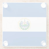 El Salvador Flag Glazen Onderzetter (Achterkant)