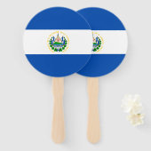El Salvador Flag Handwaaier (Voorkant en achterkant)