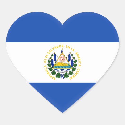 El Salvador Flag Hart Sticker (Voorkant)