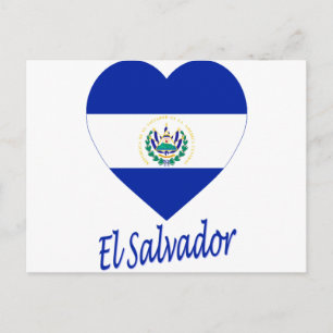 El Salvador Flag Heart Briefkaart