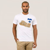 El Salvador Flag Heart en Map T-Shirt (Voorkant volledig)