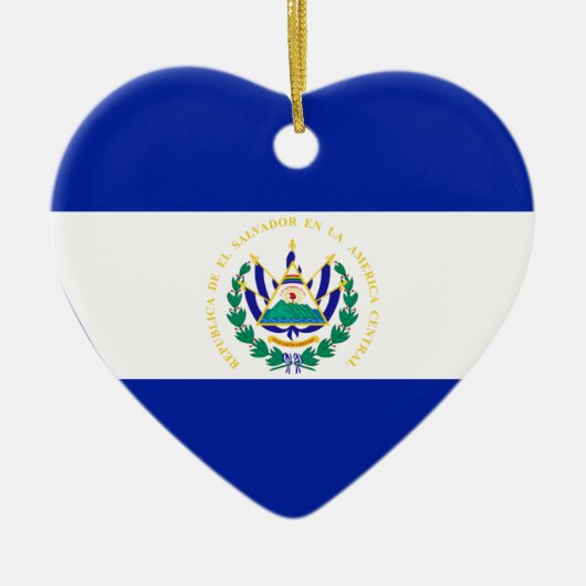El Salvador Flag Heart Keramisch Ornament (Voorkant)