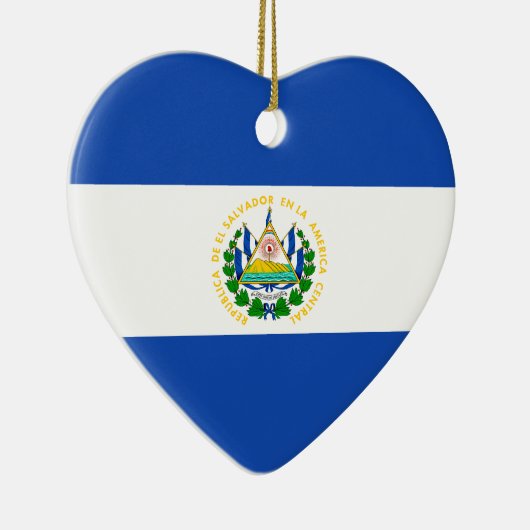 El Salvador Flag Heart Ornament (Rechts)