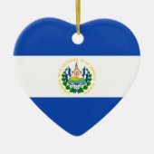 El Salvador Flag Heart Ornament (Voorkant)