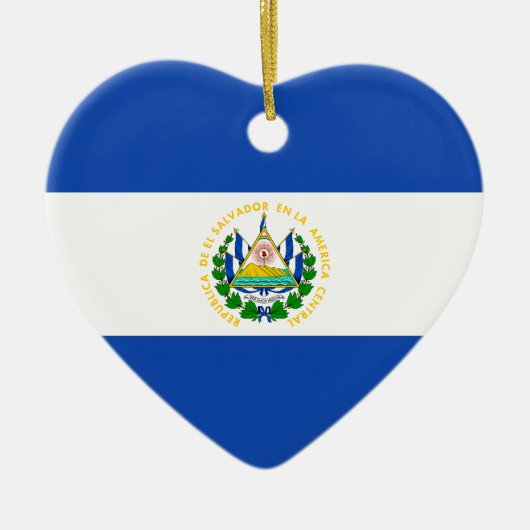 El Salvador Flag Heart Ornament (Voorkant)