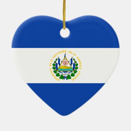 El Salvador Flag Heart Ornament (Achterkant)