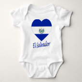 El Salvador Flag Heart Romper (Voorkant)