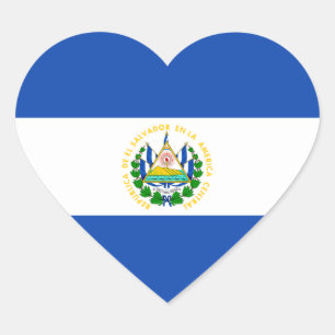 El Salvador Flag Heart Sticker