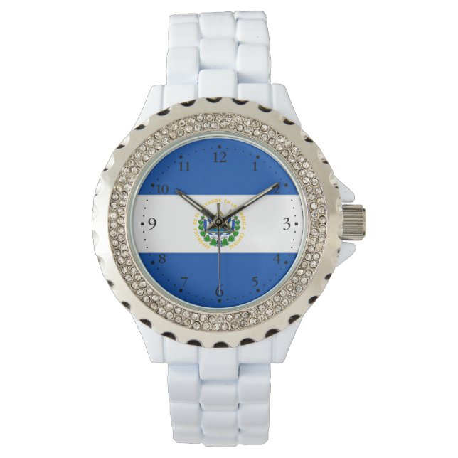 El Salvador Flag Horloge (Voorkant)