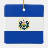 El Salvador Flag Keramisch Ornament (Achterkant)
