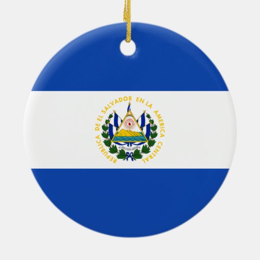 El Salvador Flag Keramisch Ornament (Achterkant)