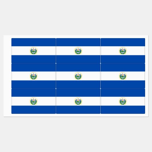 El Salvador Flag Labels (Vel)