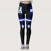 El Salvador Flag Leggings (Voorkant)