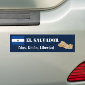 El Salvador Flag + Map Bumpersticker (Op auto)