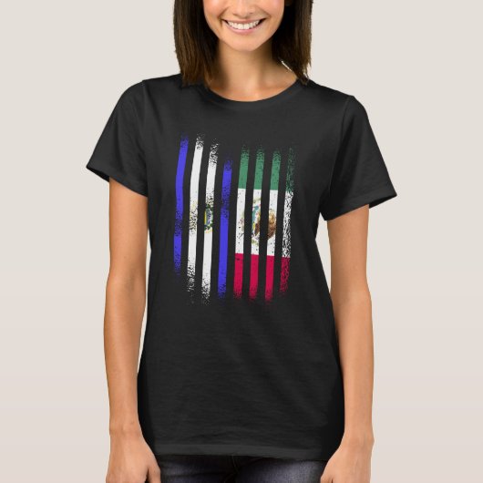 El Salvador Flag Mexico Grown Country Flags Stripe T-shirt (Voorkant)