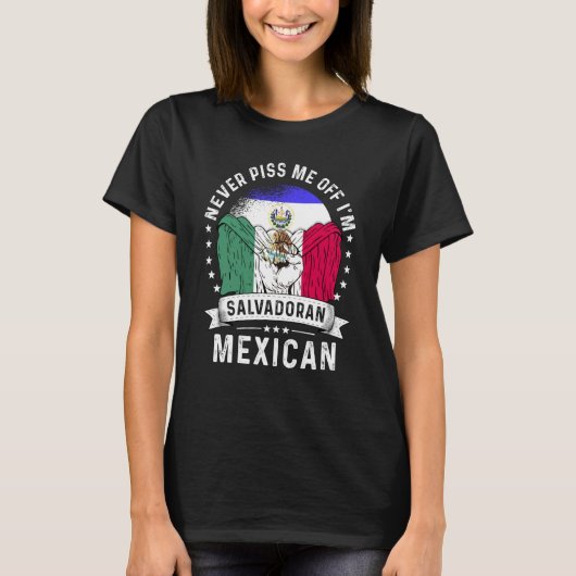 El Salvador Flag Mexico Grown  Humor Citizen Pride T-shirt (Voorkant)