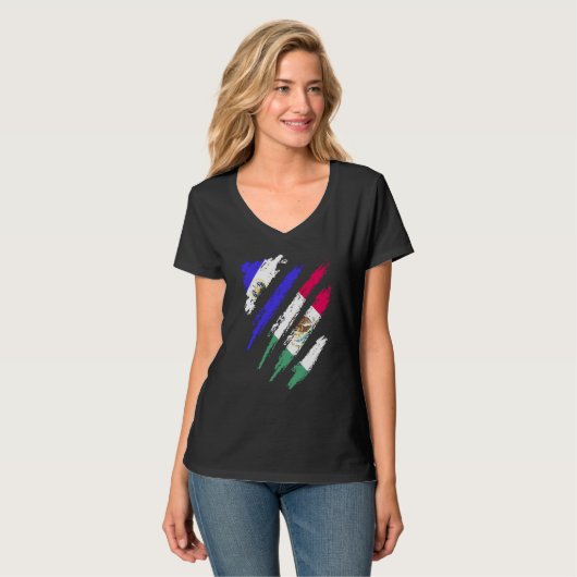 El Salvador Flag Mexico Grown Patriot Country Stri T-shirt (Voorkant volledig)