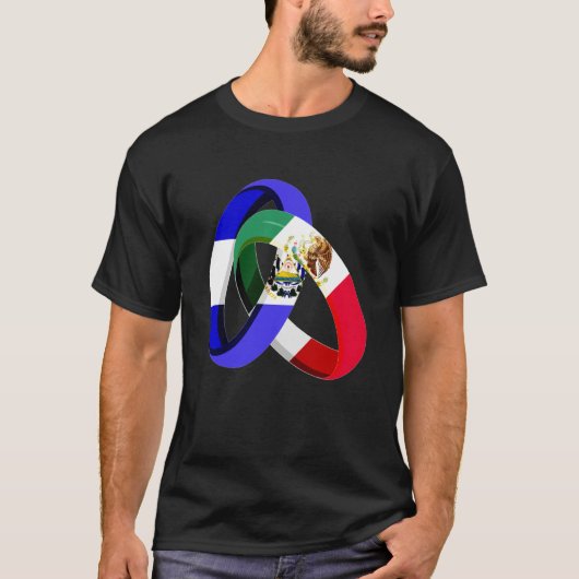 El Salvador Flag Mexico Grown Ring Marriage Weddin T-shirt (Voorkant)
