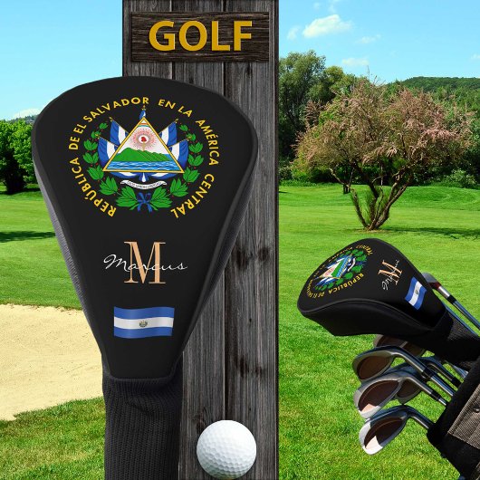 El Salvador & Flag Monogrammed Golf Clubs Hoesjes Golfheadcover