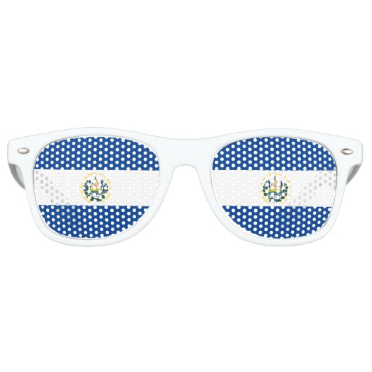 El Salvador Flag Retro Zonnebril (Voorkant)