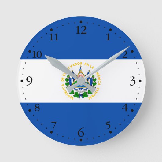 El Salvador Flag Ronde Klok (Voorkant)