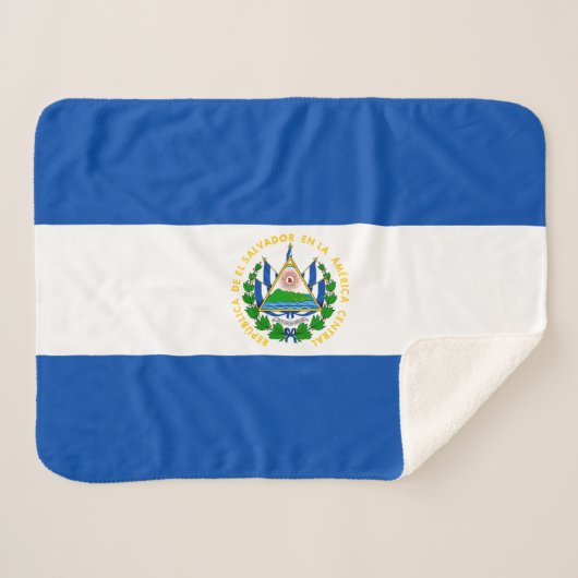 El Salvador Flag Sherpa Deken (Voorkant (horizontaal))