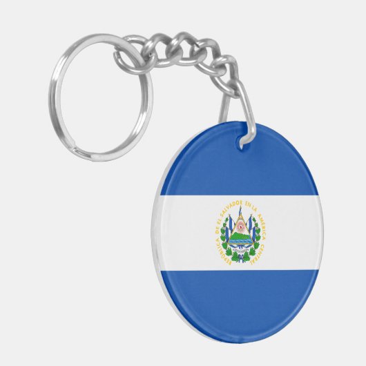El Salvador Flag Sleutelhanger (Voorkant Links)