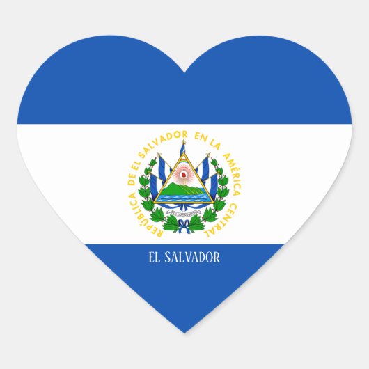 El Salvador Flag Splendid Patriotic Hart Sticker (Voorkant)