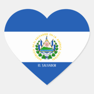El Salvador Flag Splendid Patriotic Hart Sticker