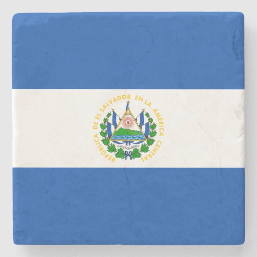El Salvador Flag Stenen Onderzetter (Voorkant)