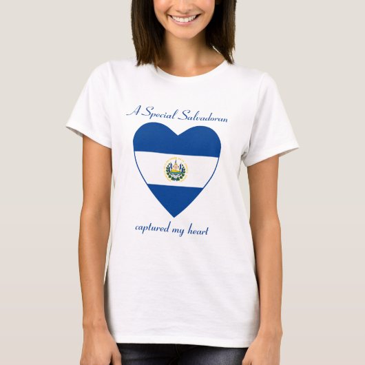 El Salvador Flag SweeLieverd T-Shirt (Voorkant)
