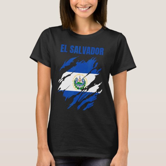El Salvador Flag T-shirt (Voorkant)