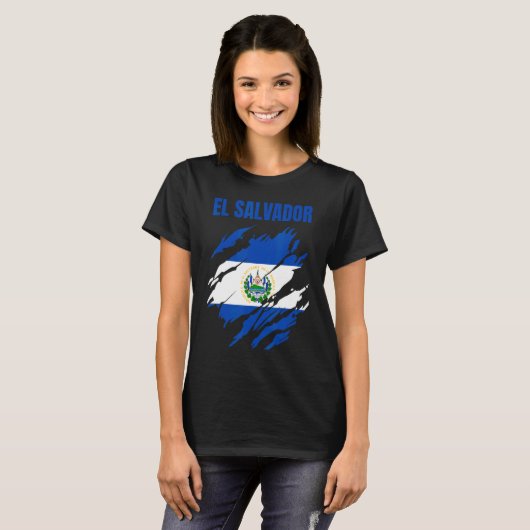 El Salvador Flag T-shirt (Voorkant volledig)