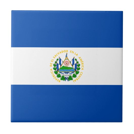 El Salvador Flag Tegeltje (Voorkant)