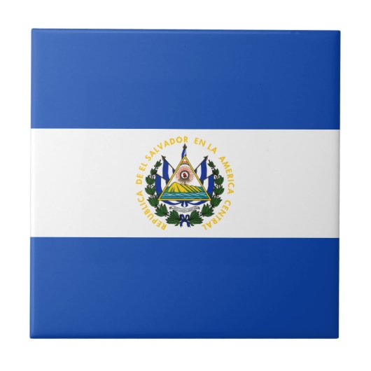 El Salvador Flag Tegeltje (Voorkant)