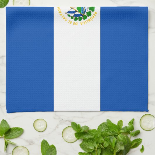 El Salvador Flag Theedoek (Gevouwen)