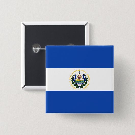 El Salvador Flag Vierkante Button 5,1 Cm (Voorkant /achterkant)