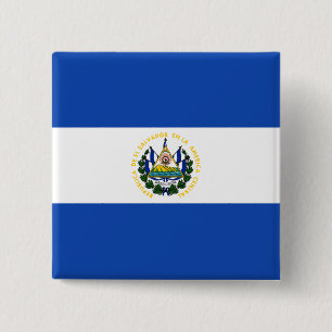 El Salvador Flag Vierkante Button 5,1 Cm