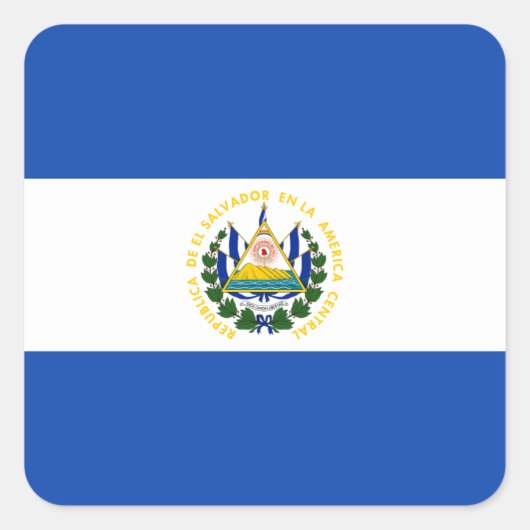 El Salvador Flag Vierkante Sticker (Voorkant)