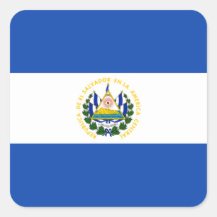 El Salvador Flag Vierkante Sticker
